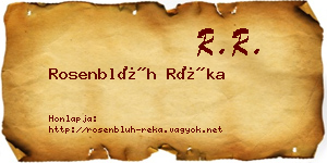 Rosenblüh Réka névjegykártya